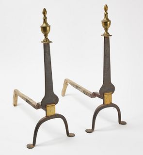 Pair of Early Knide Blade Andirons