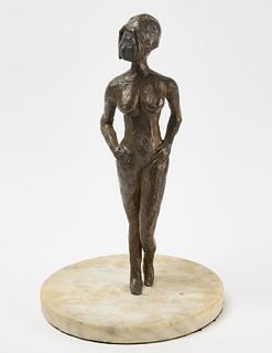 Brutalist Bronze Female Figure