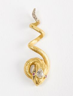 14 K Gold Snake Pendant