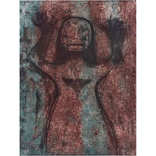 RUFINO TAMAYO, Mujer con los brazos en alto, 1976, Firmada, Mixografía 9 / 140, 78 x 57.5 cm