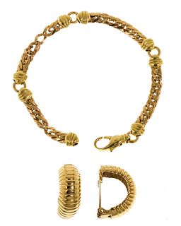 14k Gold Bracelet and Earrings