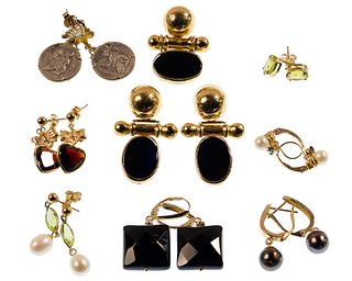 14k Gold and Gemstone Earring Assortment