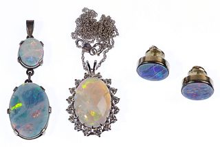 18k and 14k White Gold, Opal and Diamond Jewelry Assortment