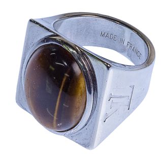 Louis Vuitton Sterling Silver and Tiger Eye Ring