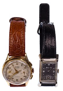 Butex 18k Yellow Gold and Bulova 14k White Gold Wristwatches