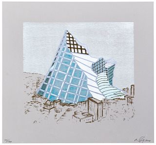 Nicola Lopez (American, b.1975) 'Iceberg City' Relief Print on Vellum