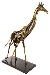 Unknown Artist (20th Century) Copper Alloy Giraffe Sculpture