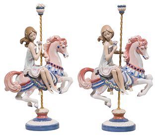 Lladro #1469 'Girl On Carousel Horse' Figurines