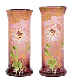 (Attributed to) Francois Theodore Legras Art Glass Vases