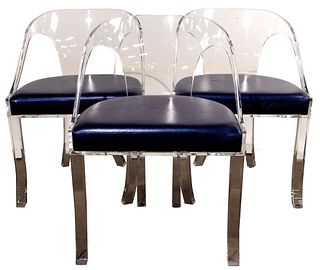 Chelsea House Lucite and Leather 'Williams' Chair Collection