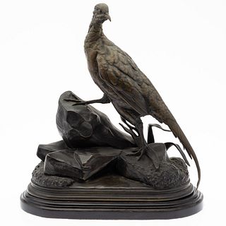 Jules Moigniez (French, 1835-1894), Pheasant, Bronze