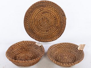 3 Vintage Gullah Sweetgrass Baskets