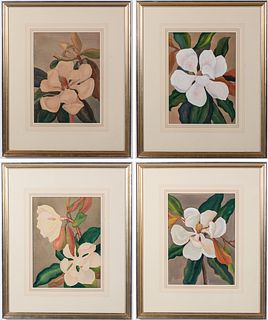 Mercedes Erixon Hoshall, Magnolias, 4 Works, W/C