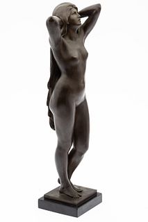 Friedrich Hecht, Standing Nude Female, 1899, Bronze