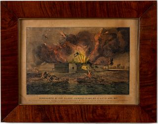 Currier and Ives, Bombardment of Fort Pulaski Litho