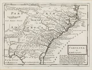 H. Moll, Map of Carolina, Engraving, c. 1732