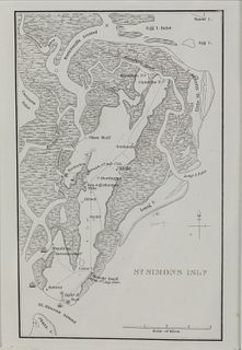 St. Simons Island, GA, Engraved Map