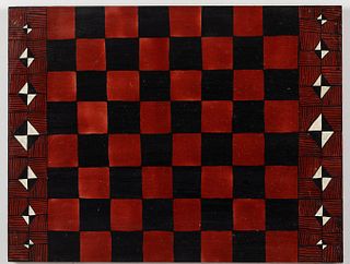 Paul Walker, Checkerboard, Oil on Board, 1997