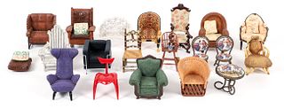 Collection of Raine miniature furniture mostly chairs