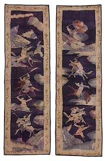 Two Asian Silk Tapestry Panels