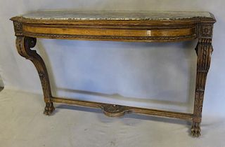 Georgian Style Carved Wood and Marble Top
