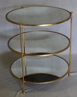 Midcentury Style Mirror Top Occasional Table