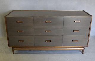Midcentury Style Cabinet in Muted Mettalic Finish.