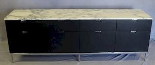 Florence Knoll Style Marbletop Cabinet With Chrome
