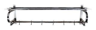 A French Art Deco Chrome Coat Rack Width 39 inches.