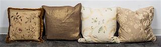 A Collection of Throw Pillows. Height of largest 19 3/4 x width 19 3/4 inches.