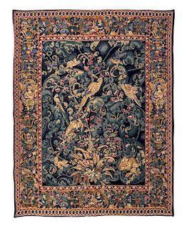 A Continental Wool Tapestry Height 63 x width 50 inches.