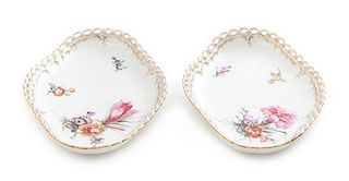 * A Pair of Berlin (k.p.m.) Porcelain Card Trays Width 7 inches.