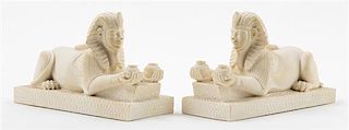 * A Pair of Resin Models of Sphinxes Length 7 1/4 inches.