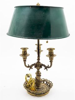 * An Empire Style Gilt Bronze Bouillotte Lamp Height 22 inches.