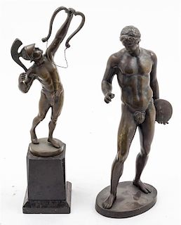 * Two Bronze Figures Height of tallest 16 inches.