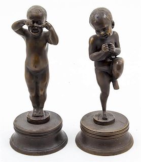 * Two Bronze Figures Height 10 3/4 inches.