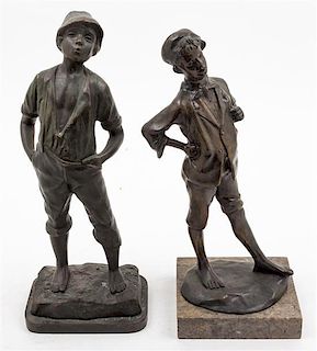 * Two Bronze Figures Height of tallest 14 3/4 inches.