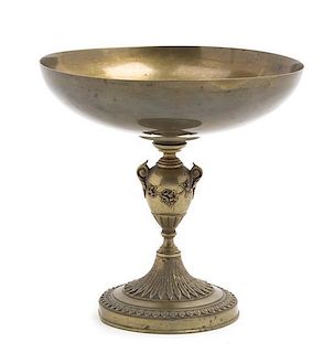 A Neoclassical Bronze Compote Height 7 1/2 inches.
