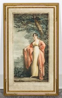 * A Mezzotint Depicting Josephine Bonaparte Height overall 24 x width 14 inches.