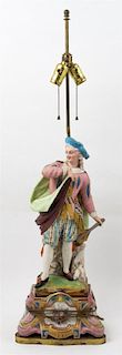 * A Bisque Porcelain Figure Height overall 35 1/2 inches.
