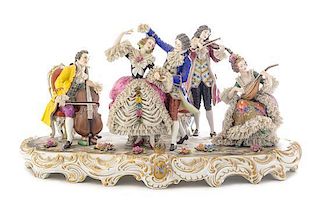 * A Capodimonte Porcelain Figural Group Width 20 inches.