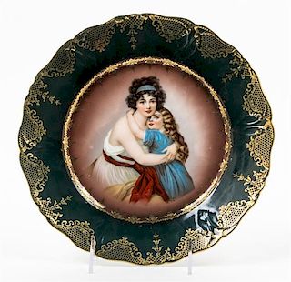 * A Prussian Porcelain Plate Diameter 10 inches.