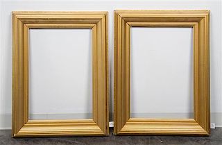 A Pair of English Gilt Frames. Height 23 x width 18 1/2 inches.