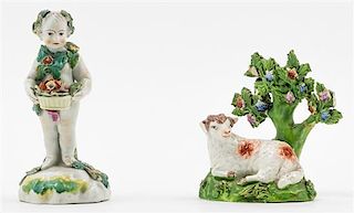 Two English Bocage Porcelain Groups Height of first 5 1/4 inches.