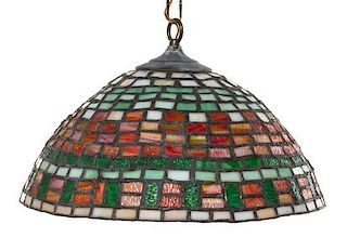 An American Leaded Glass Fixture Diameter 16 1/2 inches.