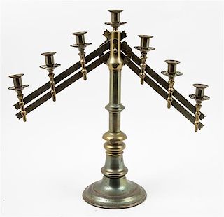 A Brass Eight-Light Altar Candelabra. Height 20 1/2 inches.