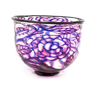 A Swedish Glass Graal Bowl, Eva Englund (1937-1998) for Orrefors Height 8 3/4 inches.