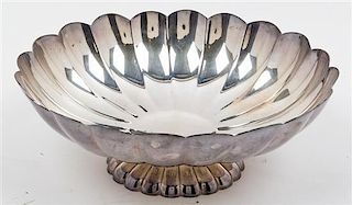 * An American Silver-Plate Bowl, Reed & Barton, Taunton, MA, of fluted, footed form.