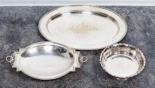 A Collection of Silver-Plate Table Articles Width of tray 20 1/2 inches.
