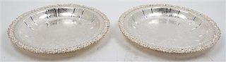 A Pair of Large English Silver-Plate Platters Diameter 16 1/4 inches.